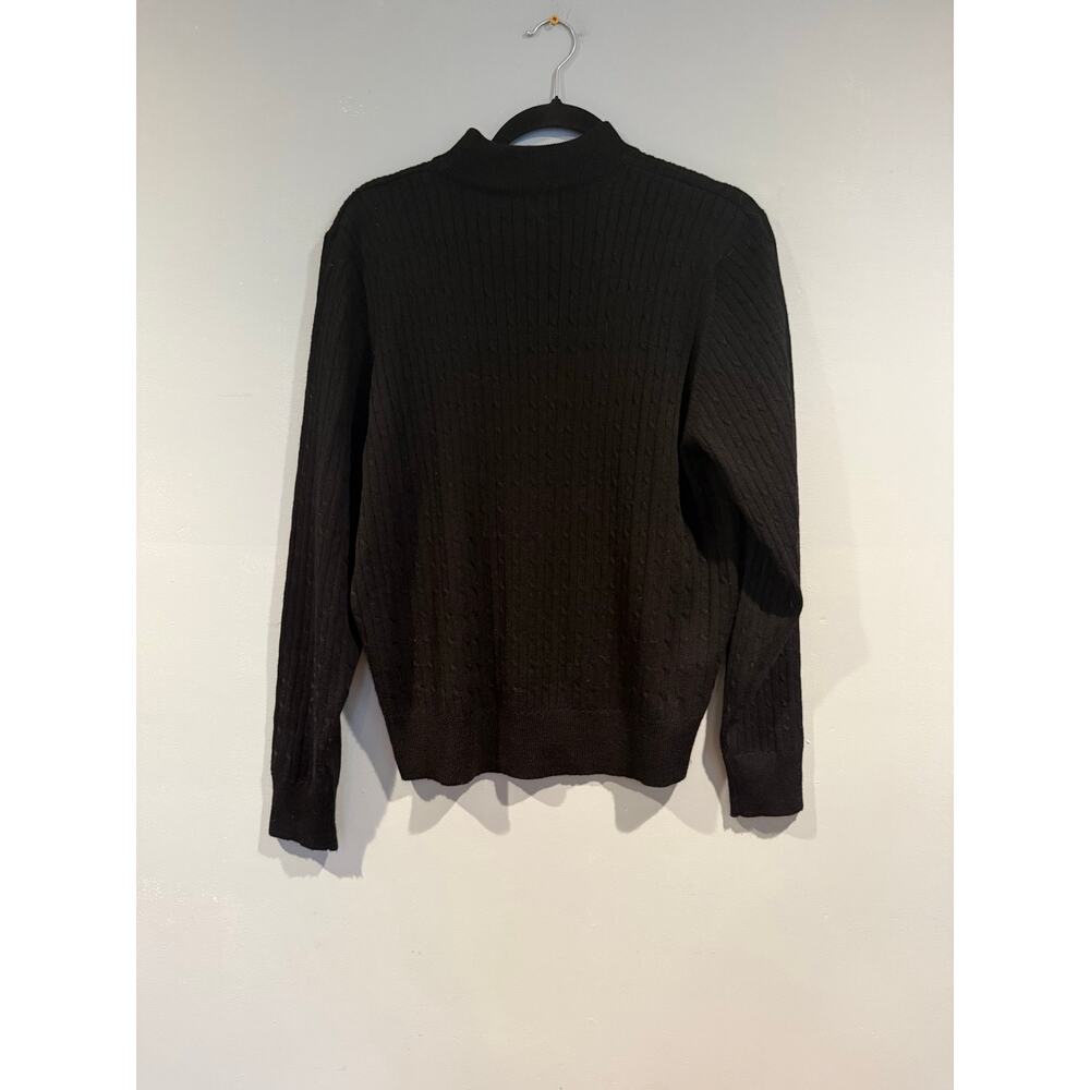HB II by Harvé Benard Black Cable Knit Mock Neck Sweater – Size Large